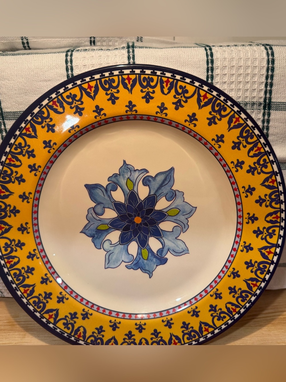 Williams Sonoma Sicily Melamine Dinner Plate, Yellow Multi